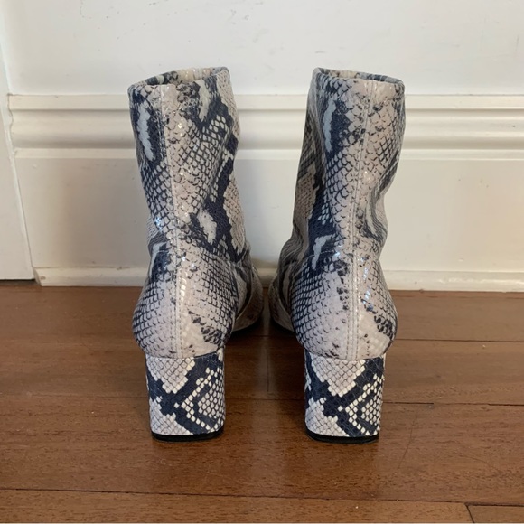 Stuart Weitzman Niki Snake Embossed Sock Booties - Picture 4 of 12